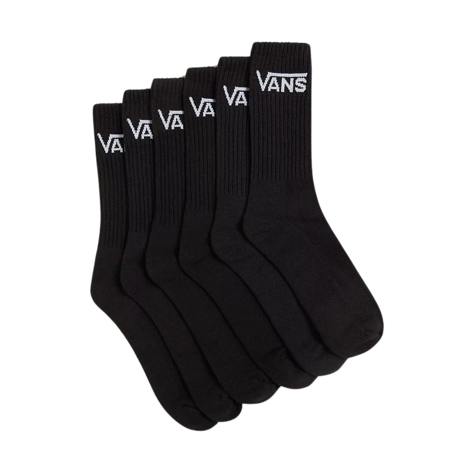 Vans 6 Pack Half Crew Socks Vn000qccblk1 Black
