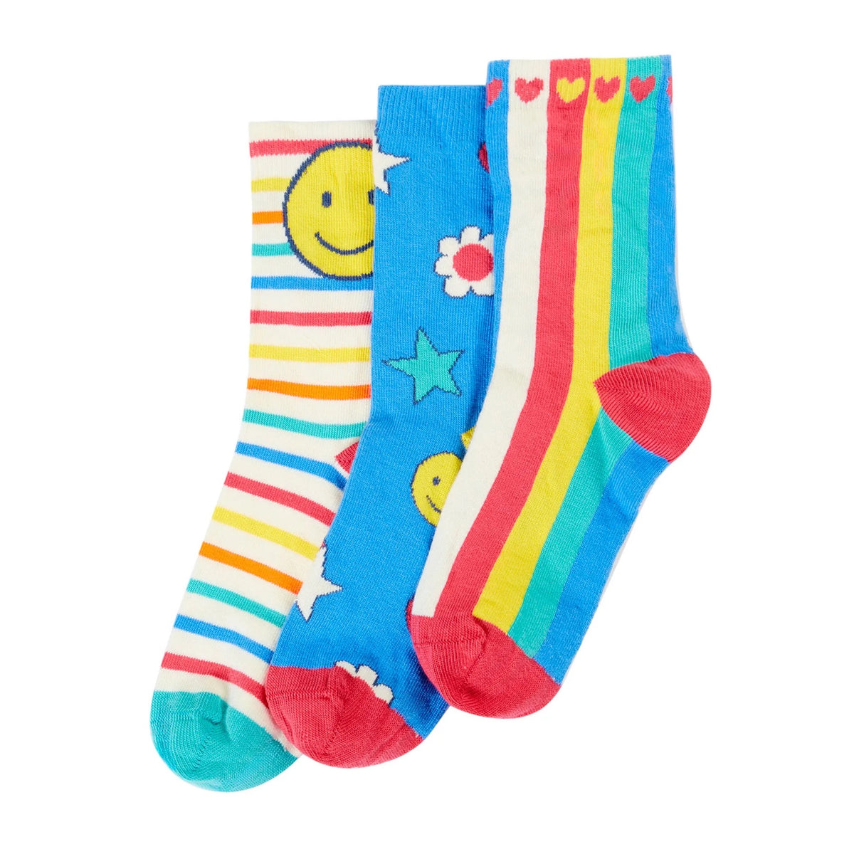 Frugi 3 Pack Socks 500038S6hjmk Happy