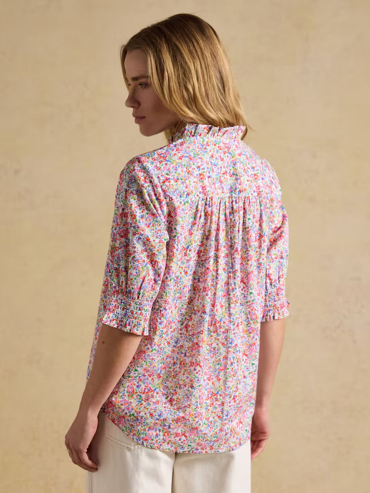 Joules Women Melanie Ruffle Blouse H63765 Multi Ditsy Clothing UK10 / Multi,UK12 / Multi,UK14 / Multi,UK16 / Multi
