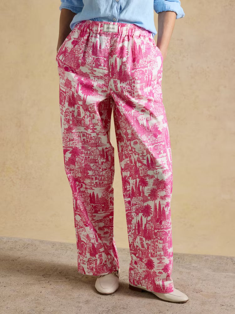 Joules Womens Hallie Pull On Trousers H14711 Pink