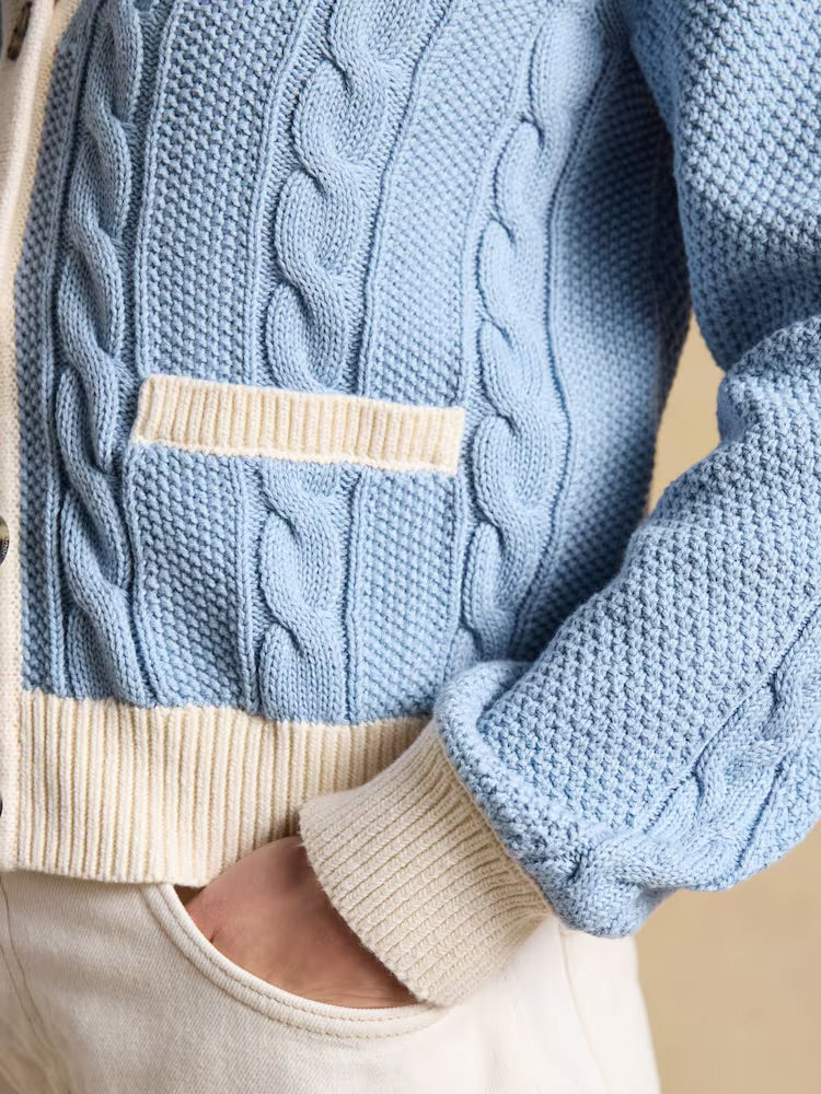 Joules Womens Centre Court Cardigan H14613 Blue Clothing S / Blue,M / Blue,L / Blue