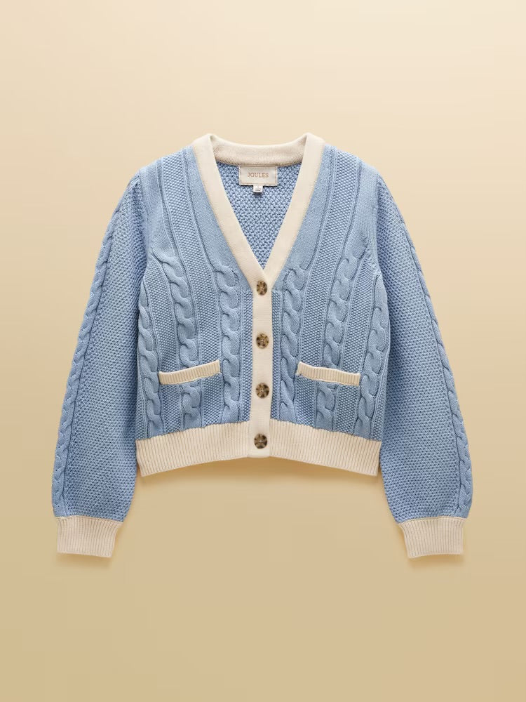 Joules Womens Centre Court Cardigan H14613 Blue Clothing S / Blue,M / Blue,L / Blue