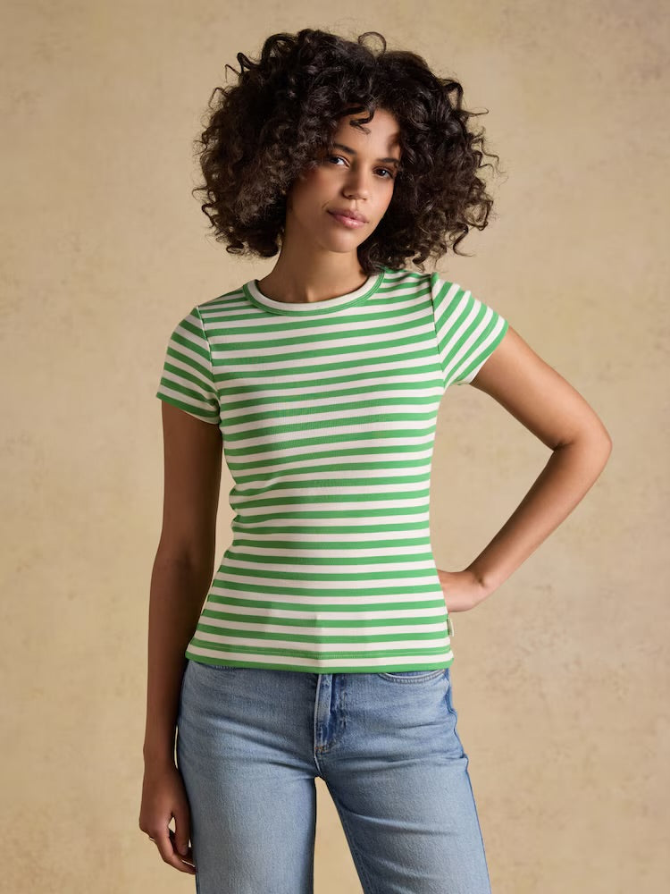 Joules Womens Sophie Ss T-Shirt H18083 Green Stripe