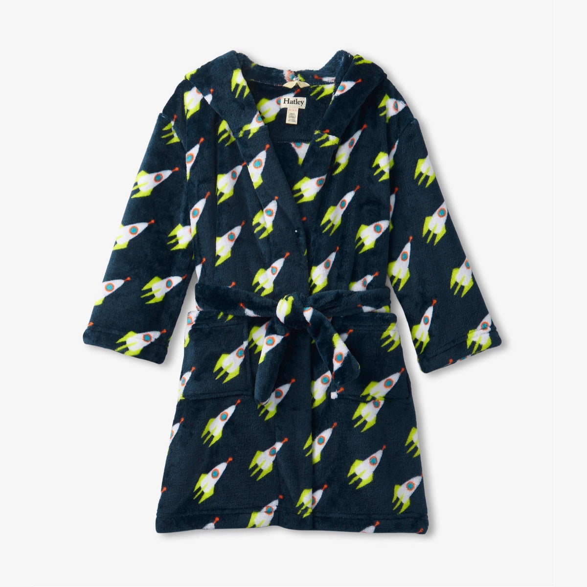 Hatley Rocket Man Fleece Dressing Gown F23ppk225 Clothing 2-3YRS / Navy,4-5YRS / Navy,6-7YRS / Navy,8-9YRS / Navy