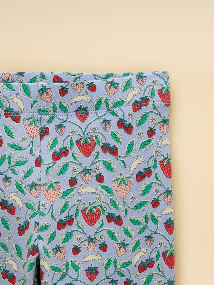 Joules Girls Dee Dee Leggings W38001 Blue Strawberry Clothing 2YRS / Blue,3YRS / Blue,4YRS / Blue,5YRS / Blue,6YRS / Blue,7YRS / Blue,8YRS / Blue