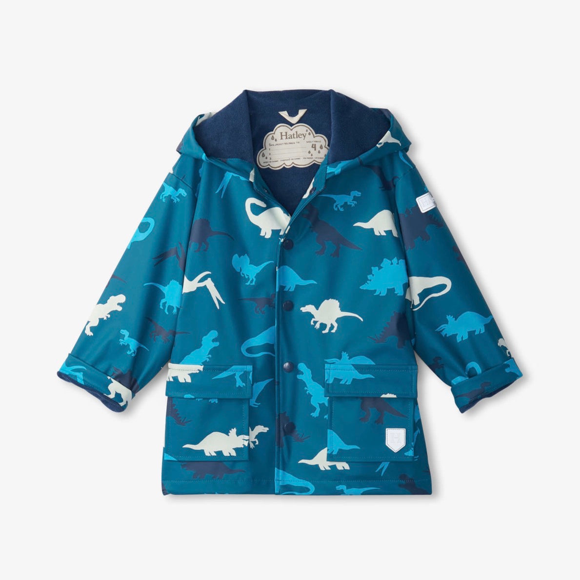 Hatley Real Dinos Colour Changing Raincoat F23dsk1336 Clothing 2YRS / Blue,3YRS / Blue,4YRS / Blue,5YRS / Blue,6YRS / Blue,7YRS / Blue,8YRS / Blue