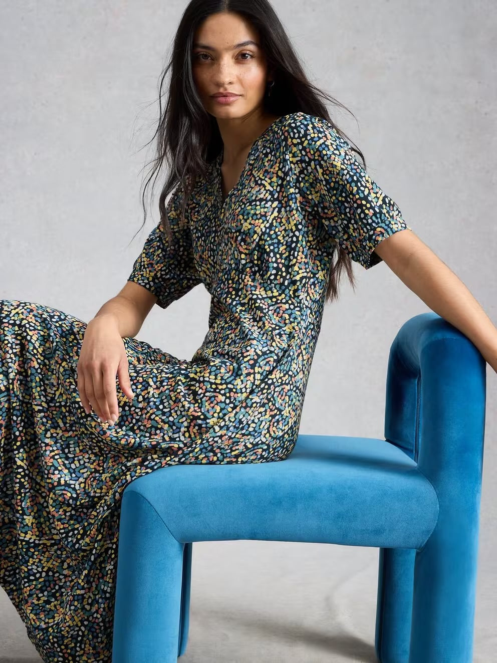 White Stuff Womens Megan Dress 446105 Navy Multi Clothing UK8 / Navy,UK10 / Navy,UK12 / Navy,UK14 / Navy,UK16 / Navy,UK18 / Navy