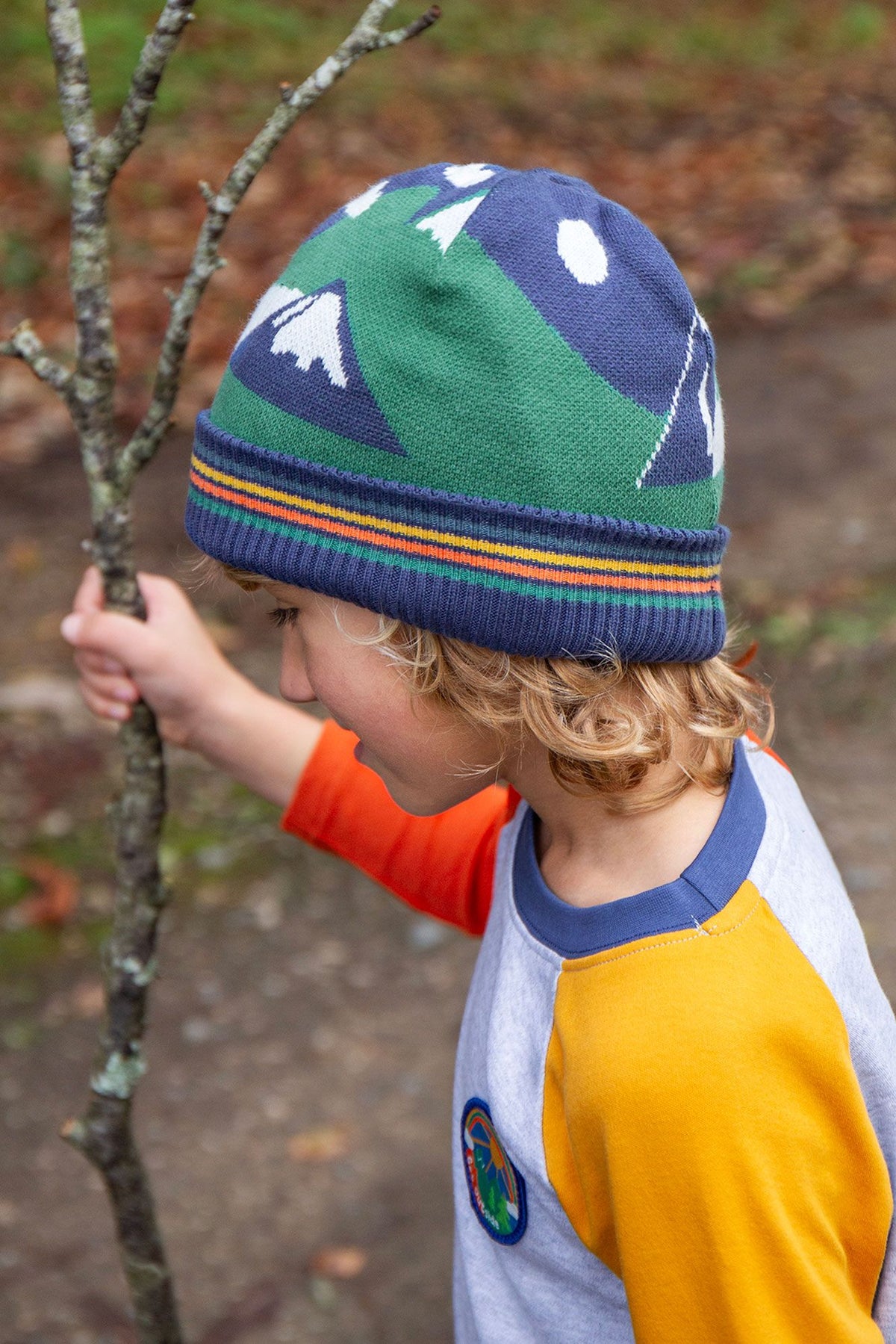 Frugi Voyager Reversible Hat 500006A4nvym Mountains Clothing 1-2YRS / Multi,2-6YRS / Multi,6-10YRS / Multi