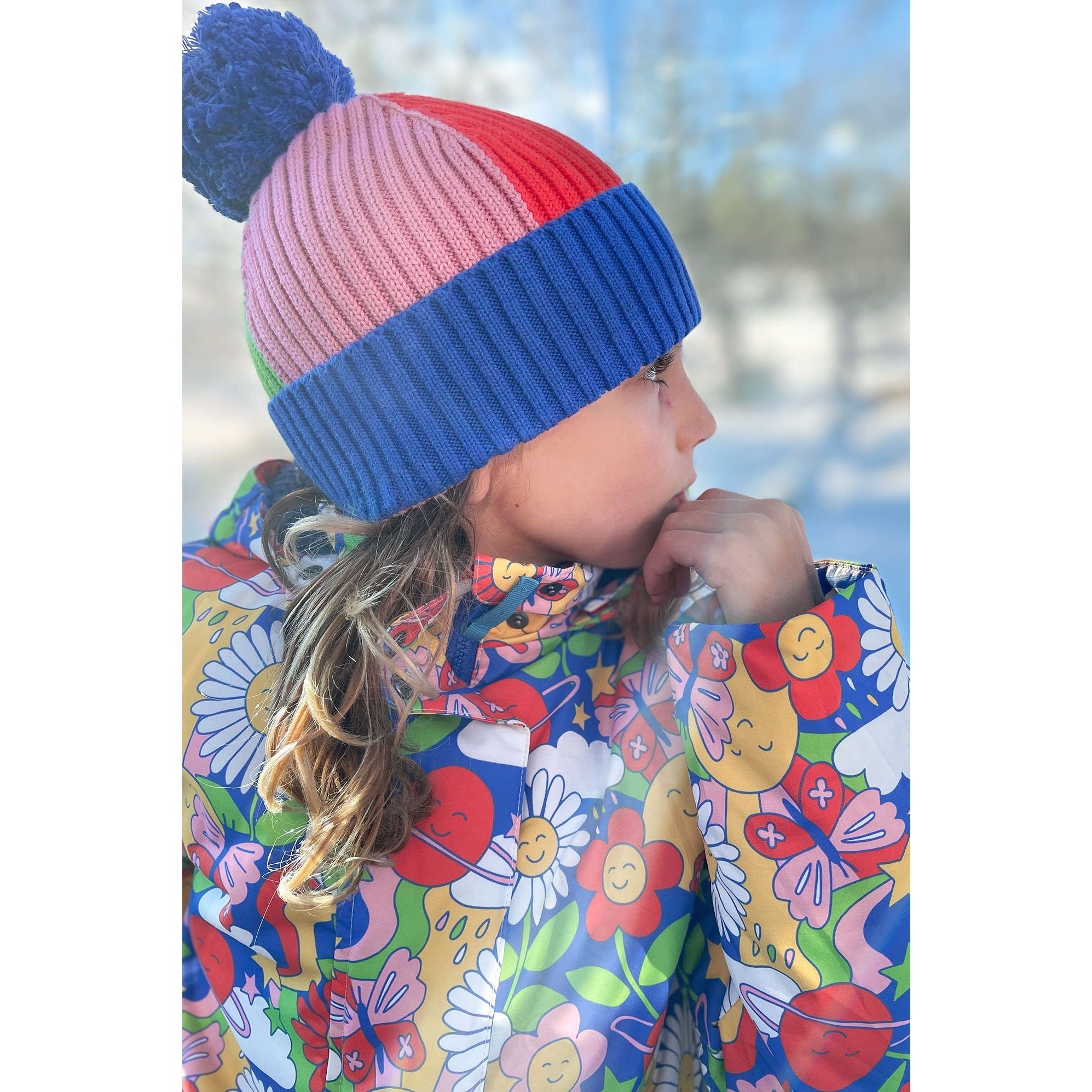 Frugi Rainbow Rib Bobble Hat 500045A4btrw Clothing 2-6YRS / Multi,6-10YRS / Multi