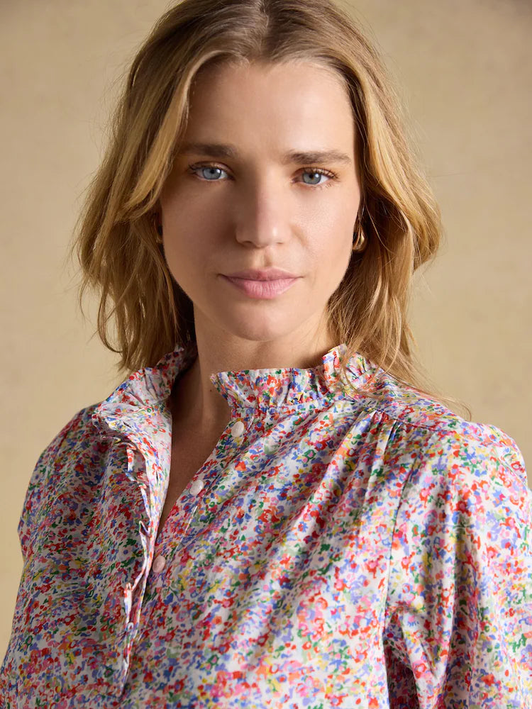 Joules Women Melanie Ruffle Blouse H63765 Multi Ditsy Clothing UK10 / Multi,UK12 / Multi,UK14 / Multi,UK16 / Multi
