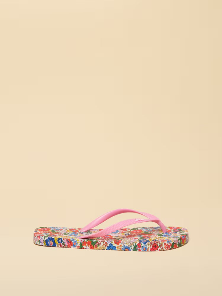Joules Womens Sandy Flip Flops W49181 Pink Ditsy