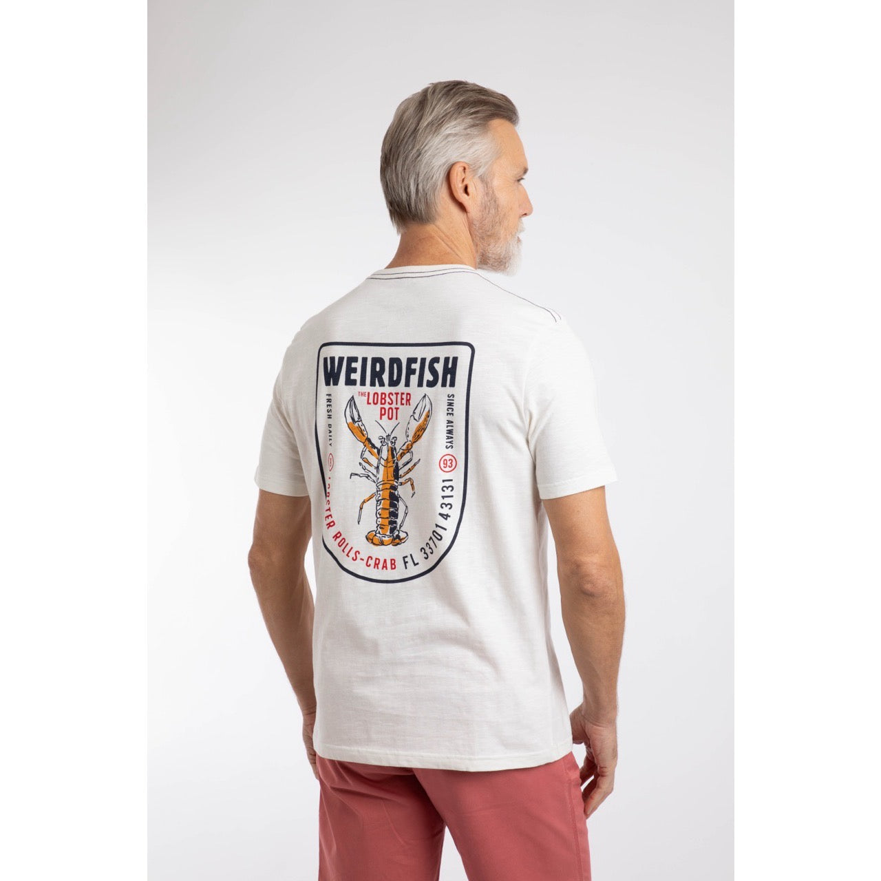 Weird Fish Mens Lobster Pot T-Shirt 204011 Cream