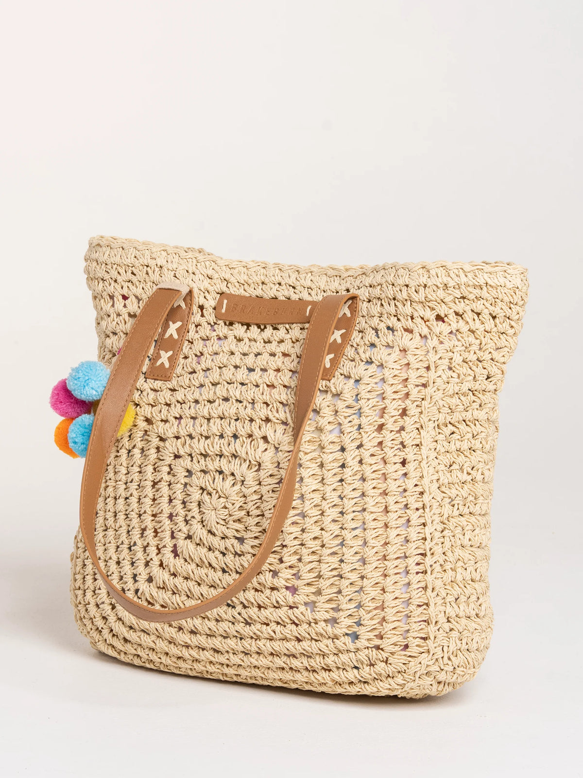 Brakeburn Womens Pom Pom Beach Bag