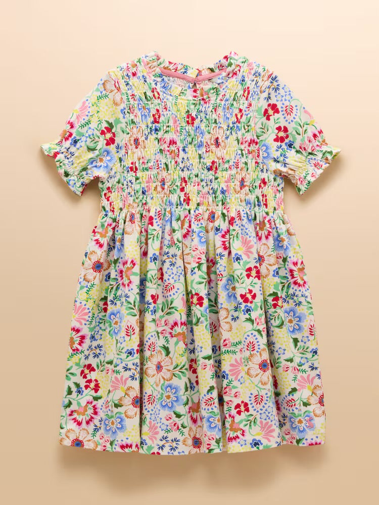 Joules Girls Gracie Dress E56517 Cream Floral Clothing 3YRS / Cream,4YRS / Cream,5YRS / Cream,6YRS / Cream,8YRS / Cream