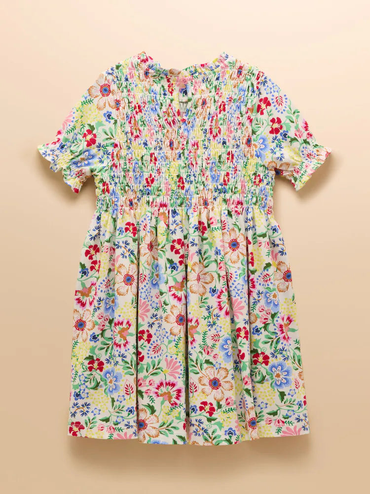 Joules Girls Gracie Dress E56517 Cream Floral Clothing 3YRS / Cream,4YRS / Cream,5YRS / Cream,6YRS / Cream,8YRS / Cream