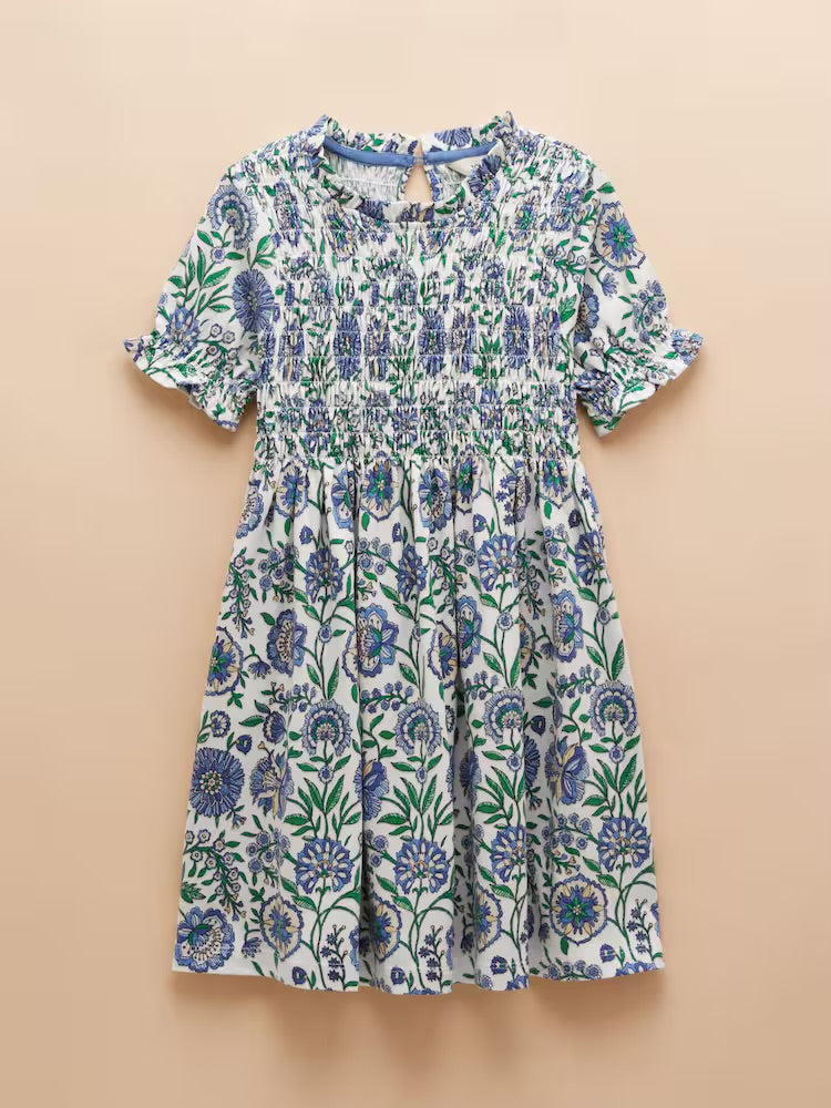 Joules Girls Gracie Dress Blue Floral Clothing 4YRS / Blue,5YRS / Blue,6YRS / Blue,8YRS / Blue