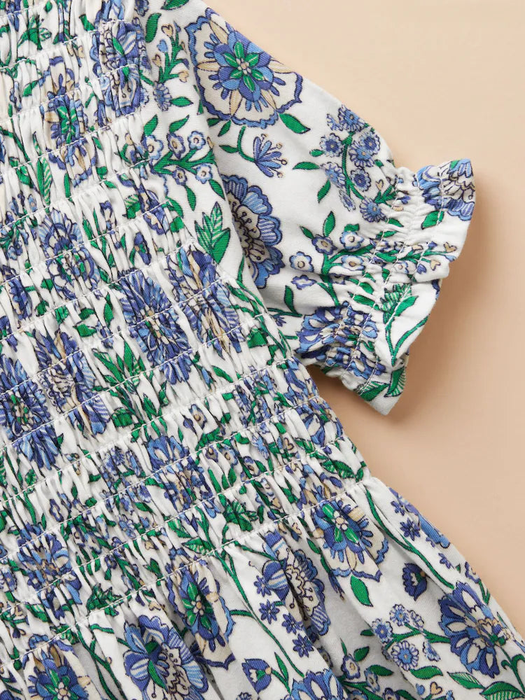 Joules Girls Gracie Dress Blue Floral Clothing 4YRS / Blue,5YRS / Blue,6YRS / Blue,8YRS / Blue