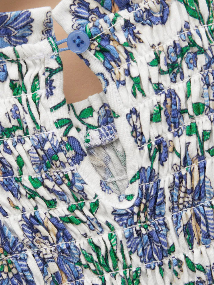 Joules Girls Gracie Dress Blue Floral Clothing 4YRS / Blue,5YRS / Blue,6YRS / Blue,8YRS / Blue