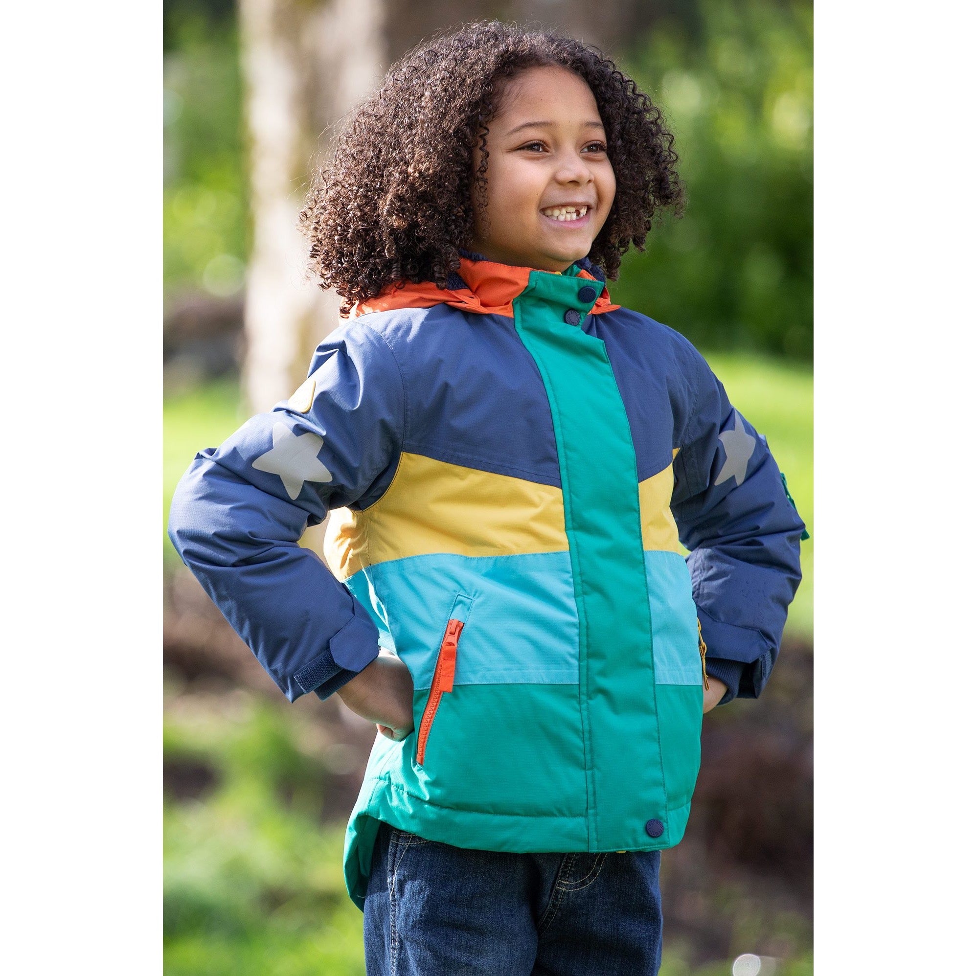 Frugi Snow And Ski Jacket 500034A4igcb Colourblock Clothing 5-6YRS / Multi,6-7YRS / Multi,7-8YRS / Multi,8-9YRS / Multi