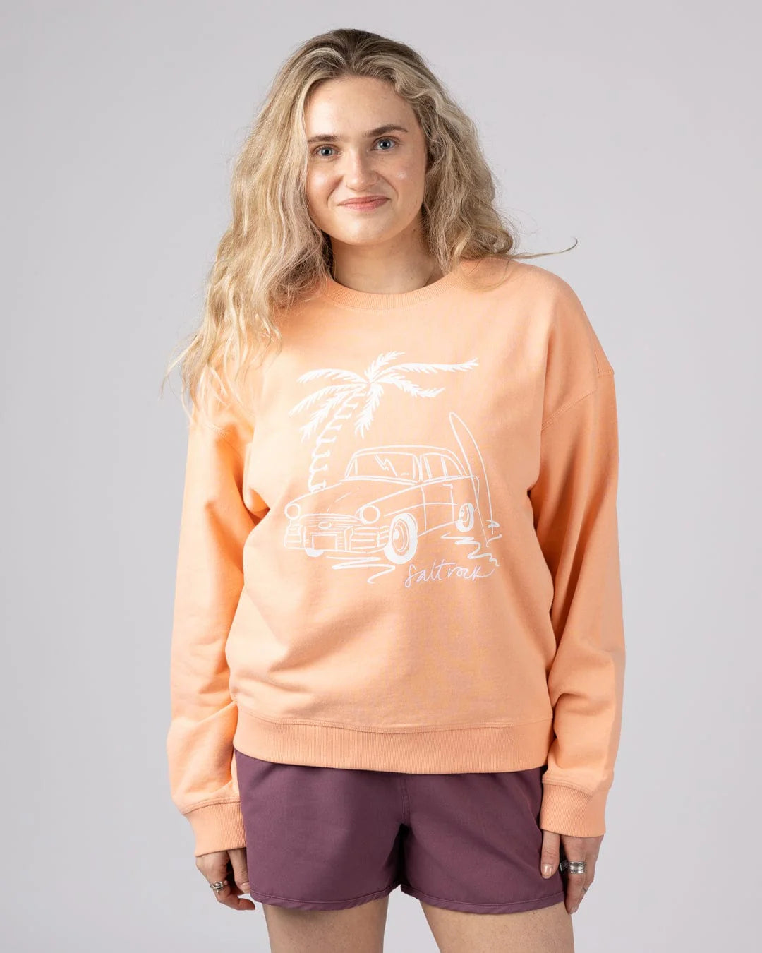 Saltrock Womens Driver Crew Sweatshirt Lwf22601109 Apricot Clothing XS / Apricot,S / Apricot,M / Apricot,L / Apricot