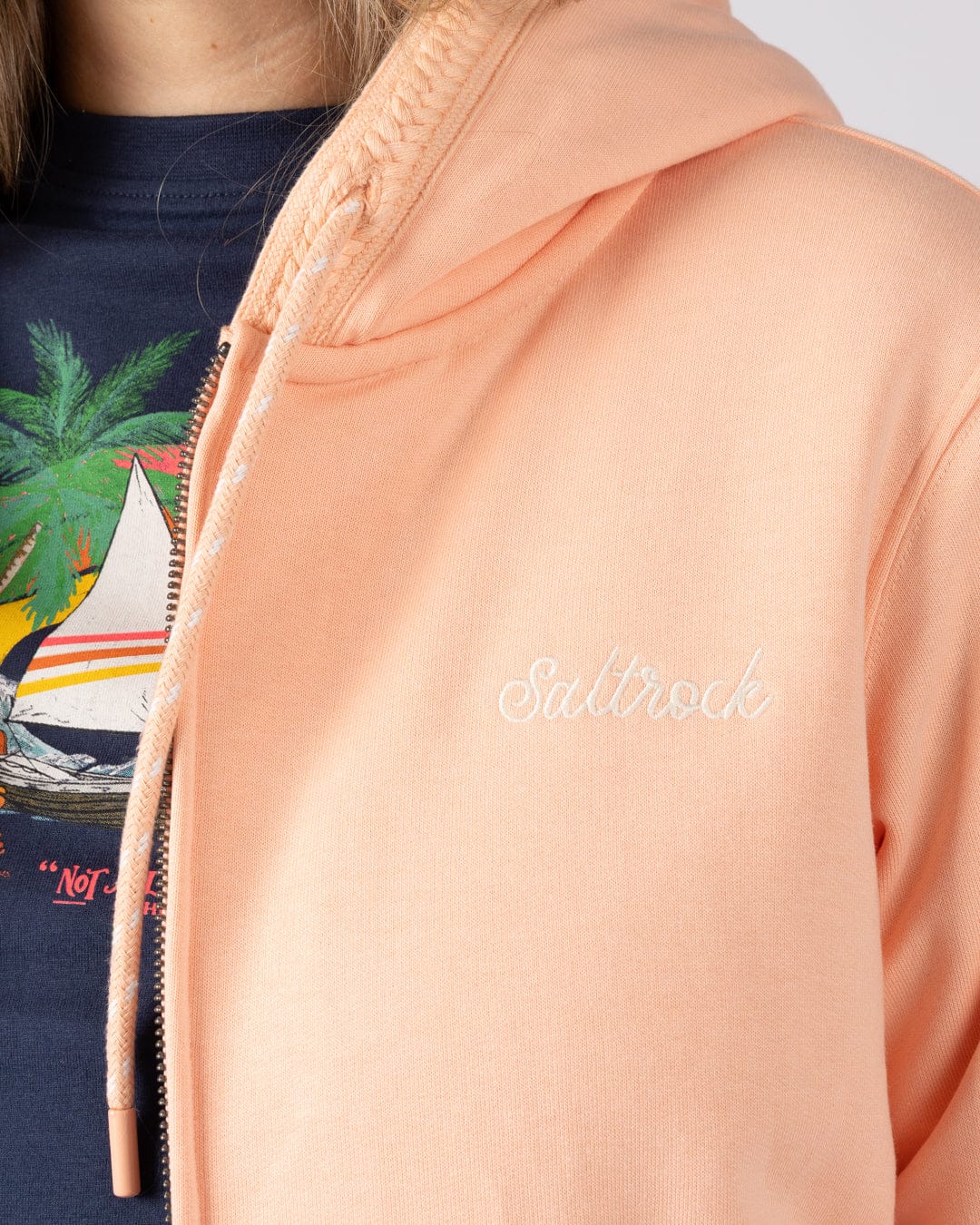 Saltrock Womens Tamsin Borg Lined Zip Hoodie Clothing UK8 / Antique Pink,UK10 / Antique Pink,UK12 / Antique Pink,UK14 / Antique Pink,UK16 / Antique Pink