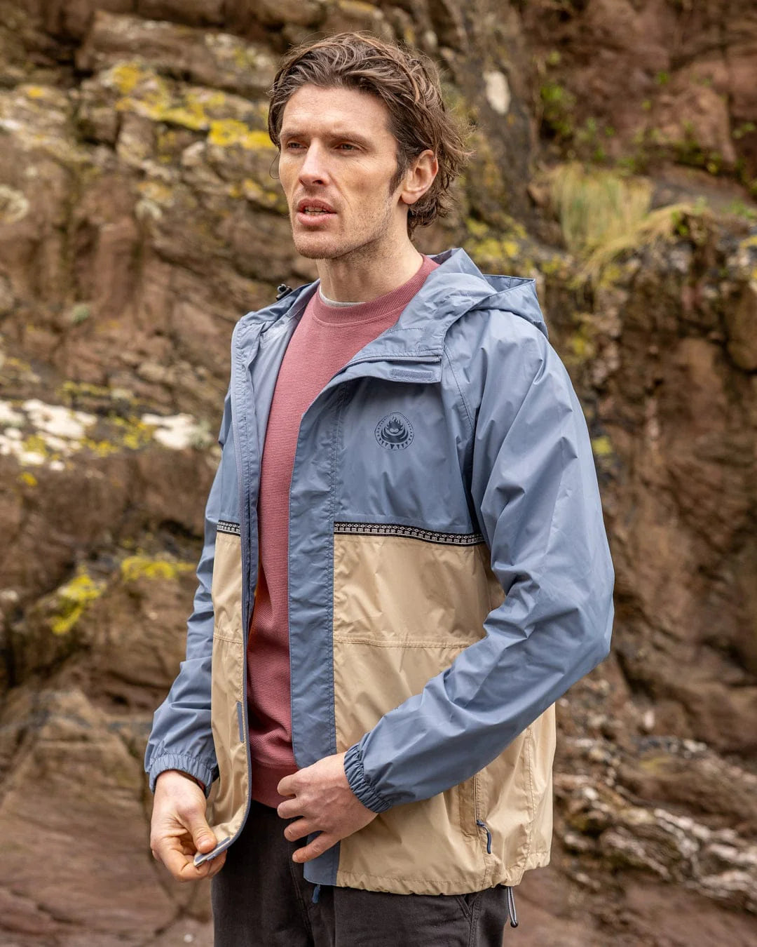 Saltrock Mens Rainer Tribal Packable Rain Jacket Jzo12601033 Blue Clothing S / Blue,M / Blue,L / Blue,XL / Blue,XXL / Blue