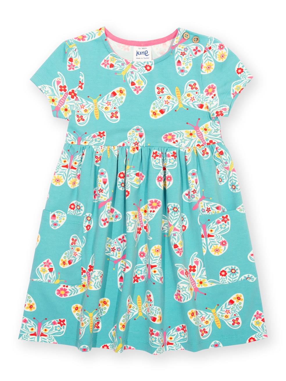 Kite Flutterby Dress F648 Aqua Clothing 3YRS / Aqua,4YRS / Aqua,5YRS / Aqua,6YRS / Aqua