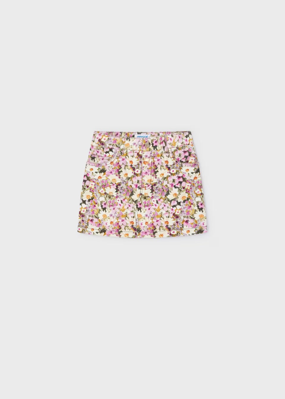 Mayoral Girls Cord Skirt 4905 Pink Floral Clothing 4YRS / Pink,5YRS / Pink,6YRS / Pink,7YRS / Pink,8YRS / Pink,9YRS / Pink