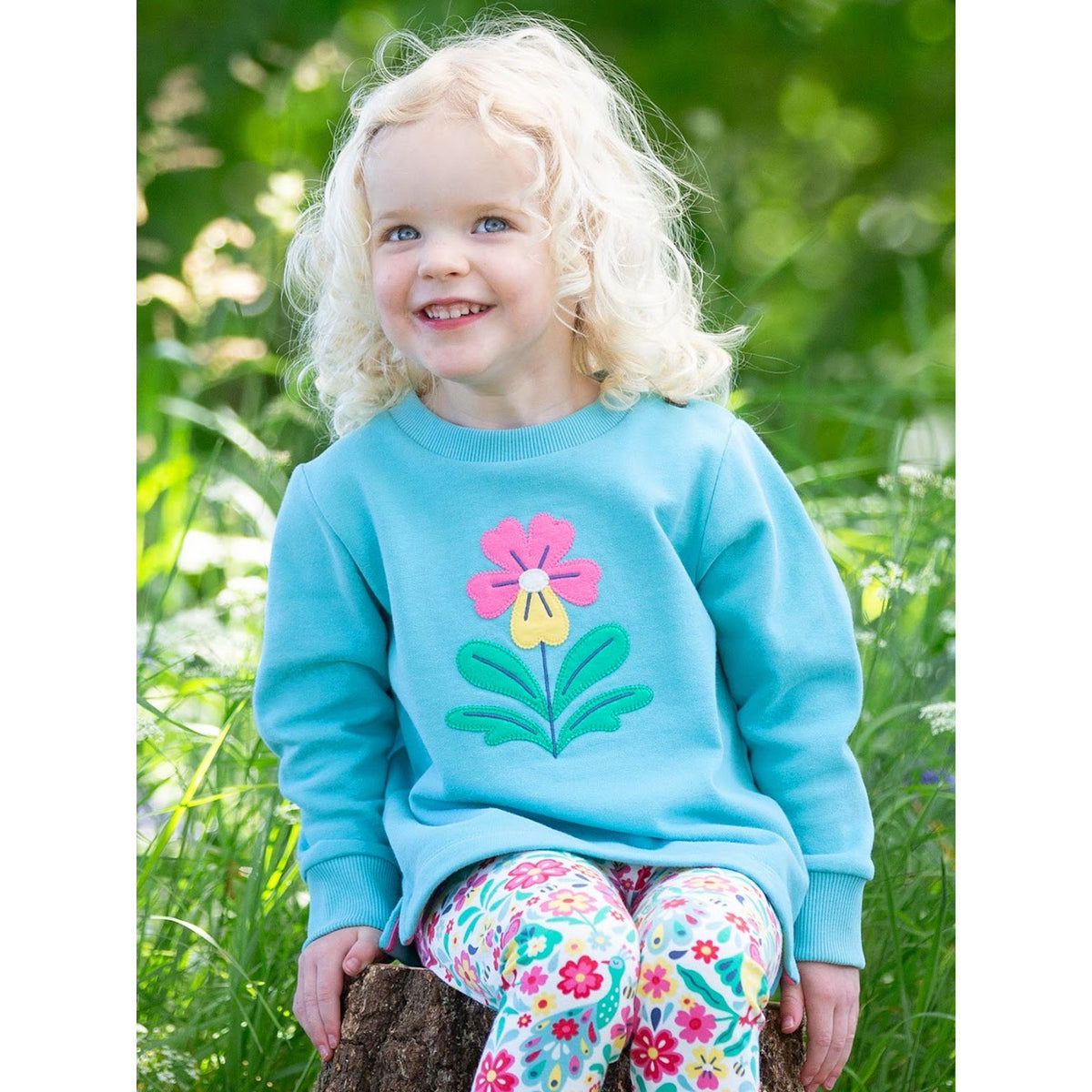 Kite Pansy Sweatshirt F139 Clothing 3YRS / Aqua,4YRS / Aqua,5YRS / Aqua,6YRS / Aqua