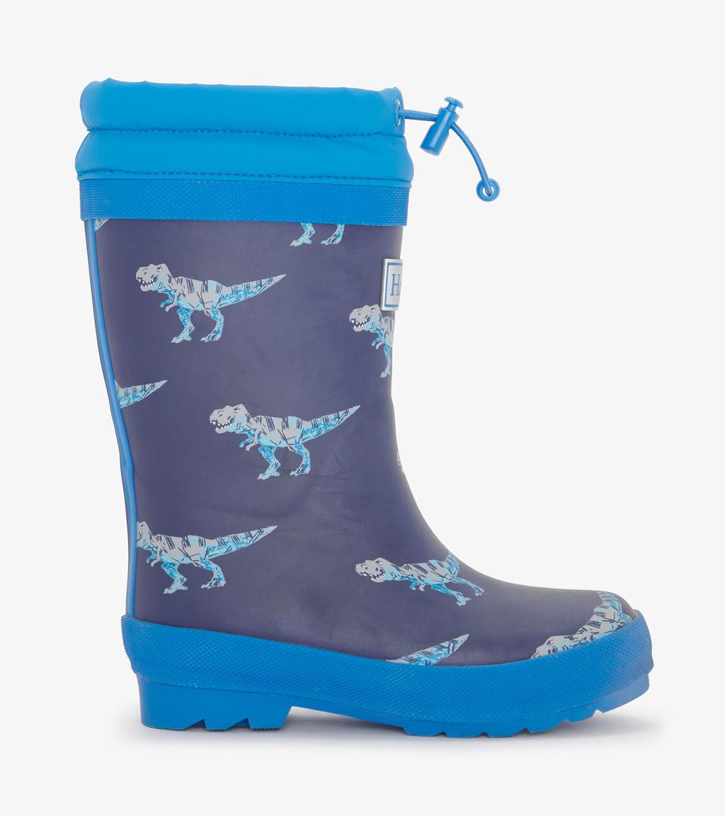 Hatley T-Rex Sherpa Lined Wellingtons F24trk1569 Footwear UK8 INFANT / Blue,UK9 KIDS / Blue,UK10 KIDS / Blue,UK11 KIDS / Blue,UK12 KIDS / Blue,UK13 KIDS / Blue,UK1 KIDS / Blue