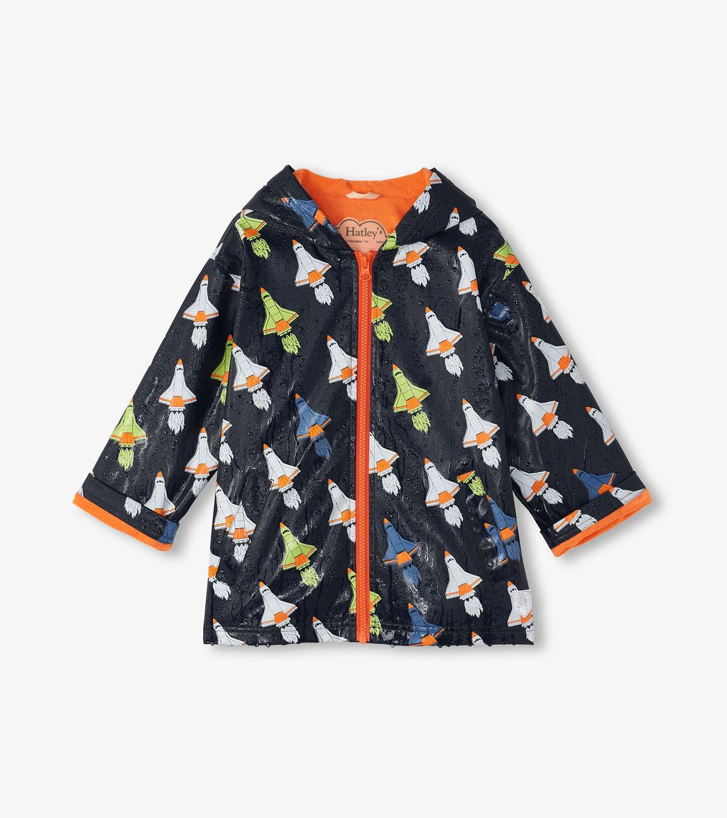 Hatley Space Shuttle Colour Changing Raincoat F24ssk818 Koast Clothing