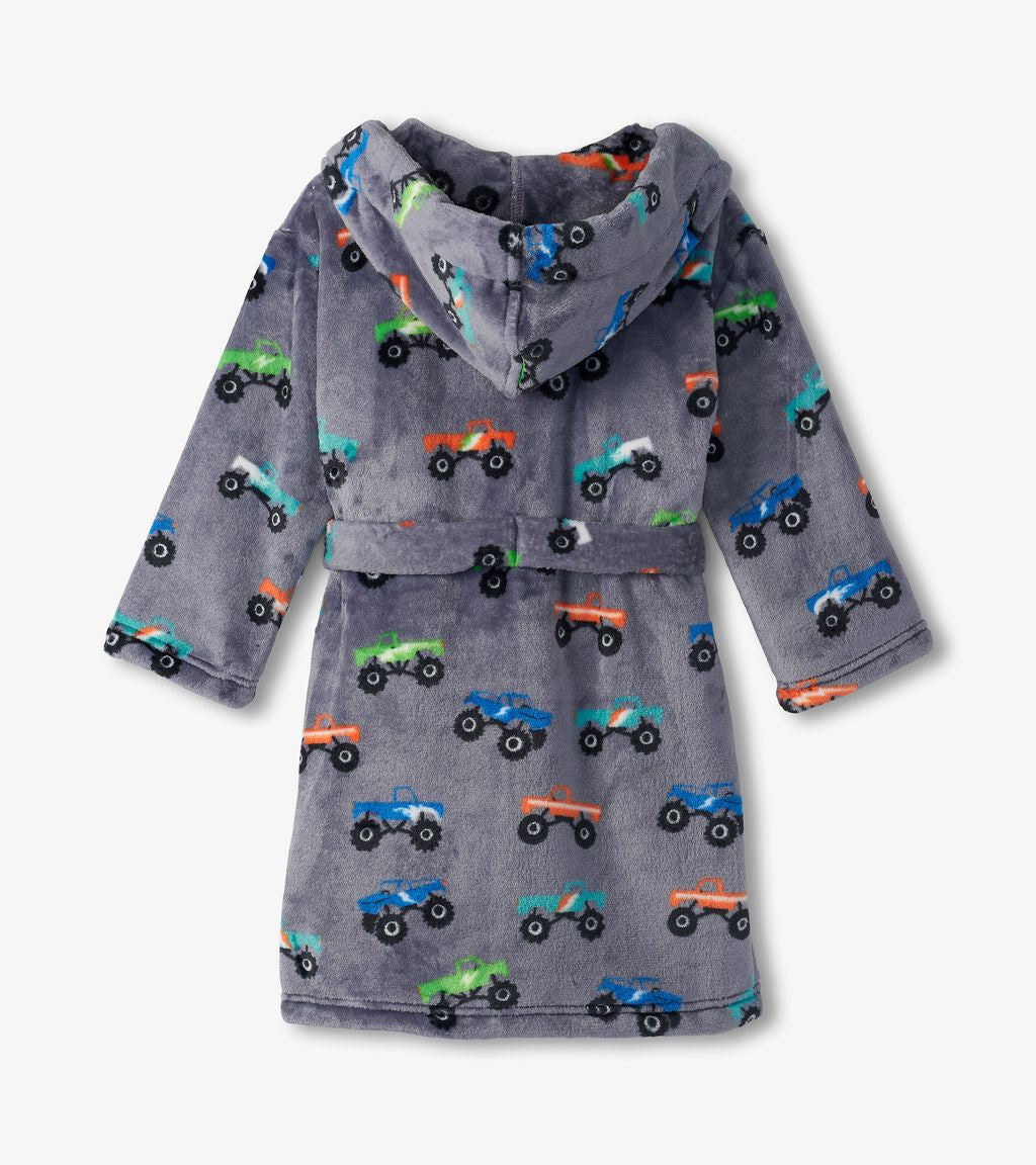 Hatley Monster Trucks Dressing Gown F24mtk225 Clothing 2-3YRS / Grey,4-5YRS / Grey,6-7YRS / Grey,8-9YRS / Grey