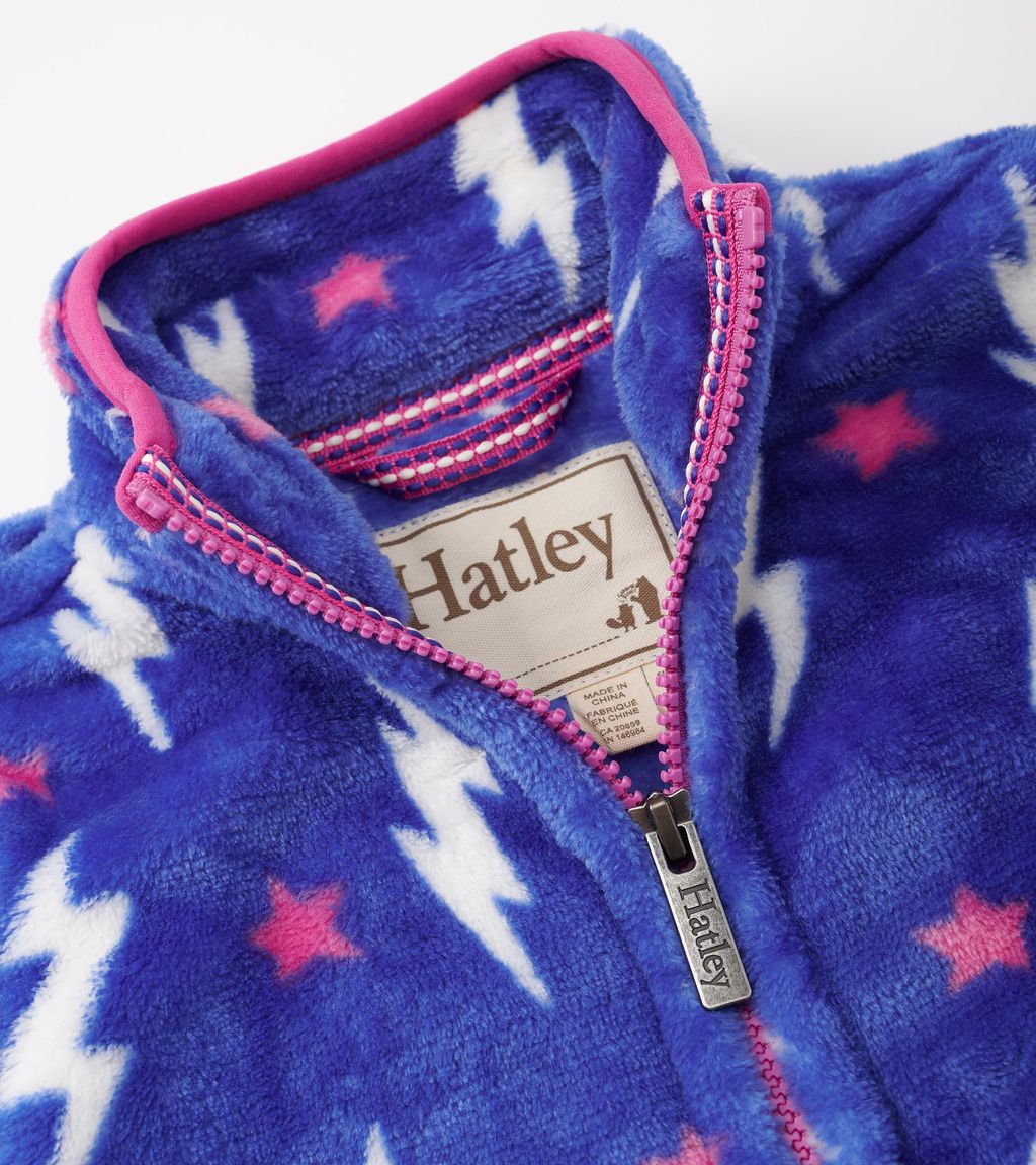 Hatley Lightening Bolts Fuzzy Fleece F24lrk240 Clothing 3YRS / Blue,4YRS / Blue,5YRS / Blue,6YRS / Blue,7YRS / Blue,8YRS / Blue,10YRS / Blue,12YRS / Blue