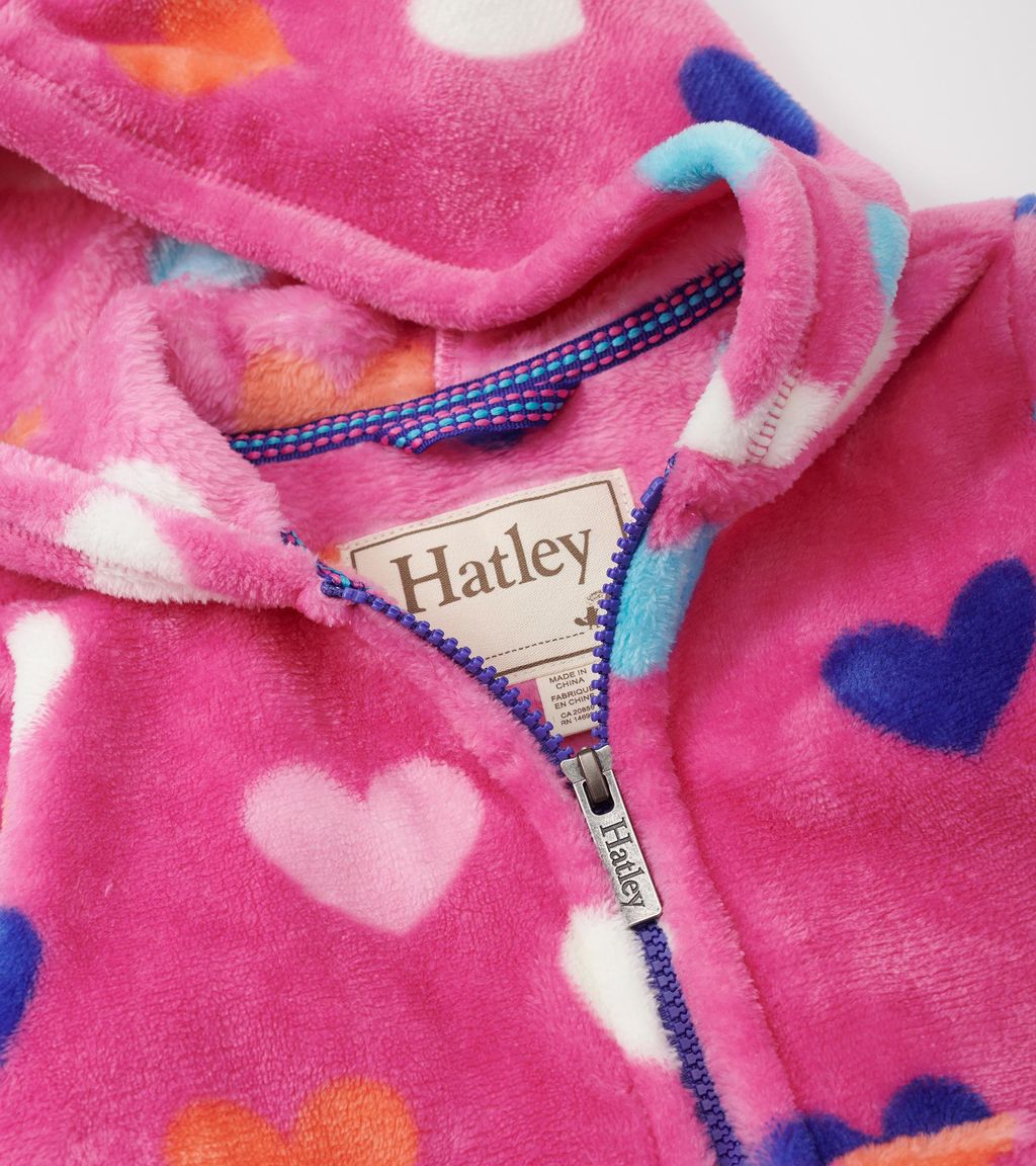 Hatley Pink Hearts Fuzzy Fleece F24hrk1551 Clothing 3YRS / Pink,4YRS / Pink,5YRS / Pink,6YRS / Pink,7YRS / Pink,8YRS / Pink,10YRS / Pink,12YRS / Pink