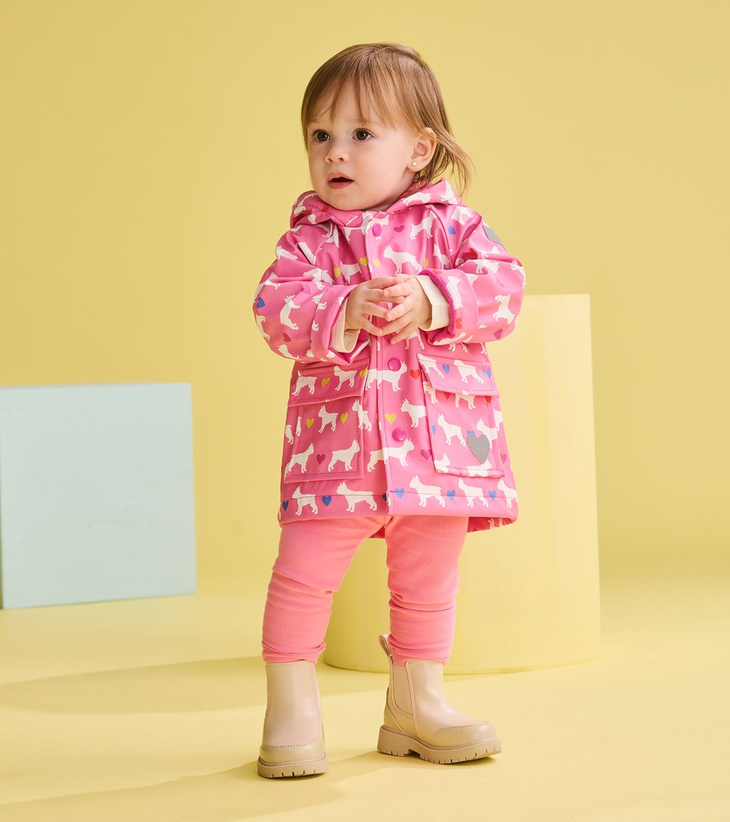 Hatley Pink Bulldogs Pre-School Raincoat F24fbt1317 Clothing 9/12M / Pink,12/18M / Pink,18/24M / Pink,2YRS / Pink,3YRS / Pink,4YRS / Pink