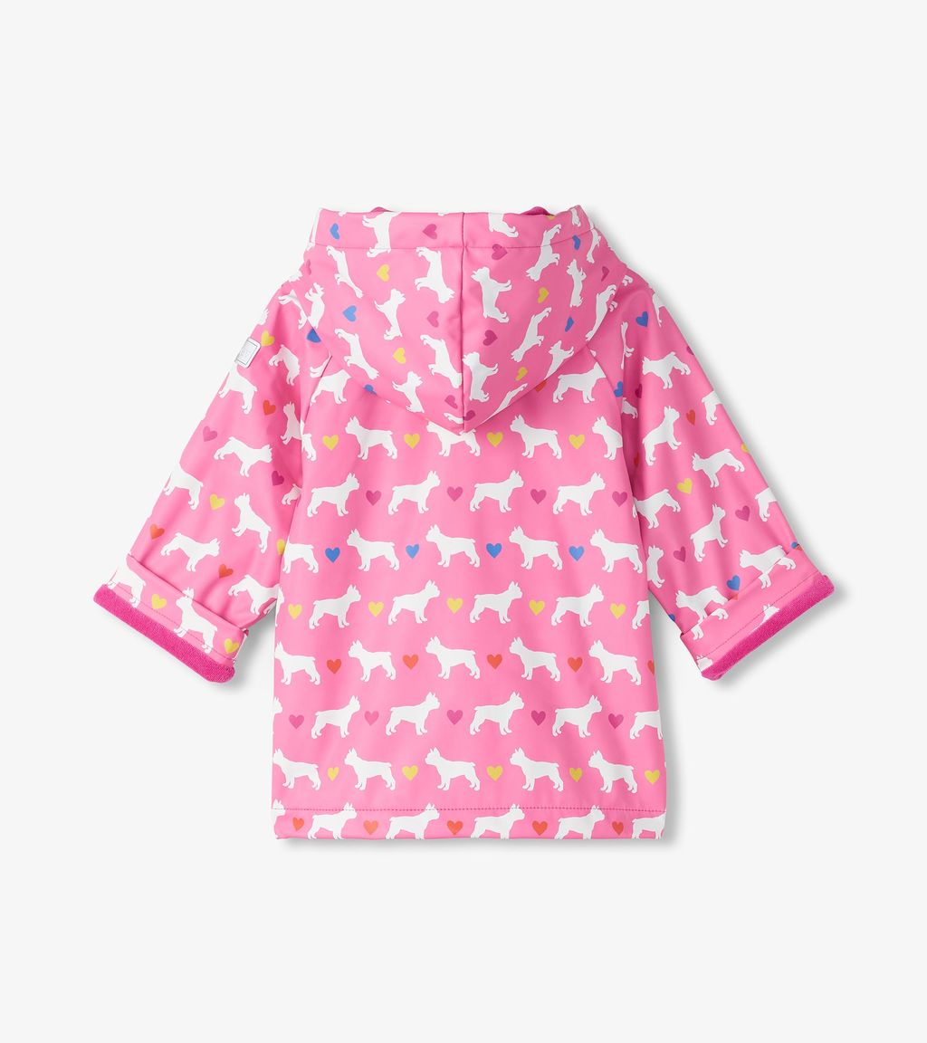 Hatley Pink Bulldogs Pre-School Raincoat F24fbt1317 Clothing 9/12M / Pink,12/18M / Pink,18/24M / Pink,2YRS / Pink,3YRS / Pink,4YRS / Pink