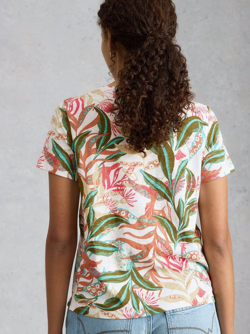 White Stuff Womens Abbie T-Shirt 445863 Ivory Green Print Clothing UK8 / Multi,UK10 / Multi,UK12 / Multi,UK14 / Multi,UK16 / Multi,UK18 / Multi