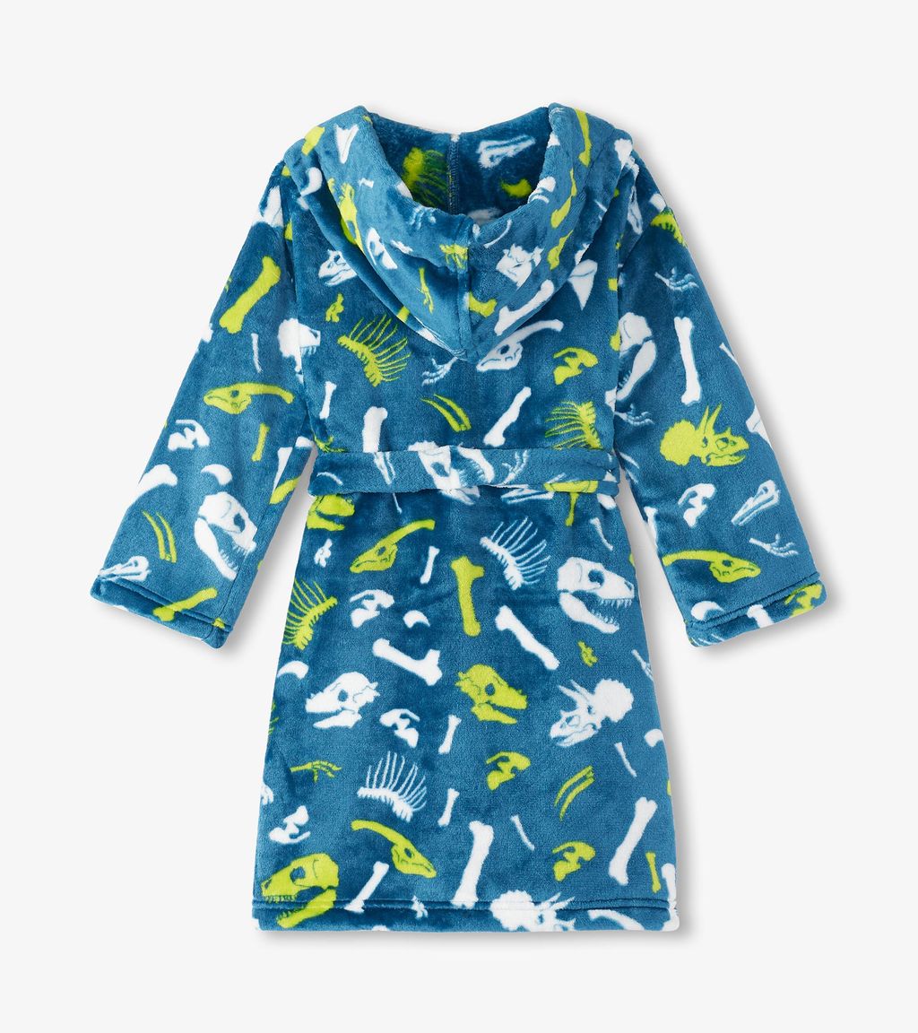 Hatley Dino Fossils Dressing Gown F24dfk225 Clothing 2-3YRS / Blue,4-5YRS / Blue,6-7YRS / Blue,8-9YRS / Blue