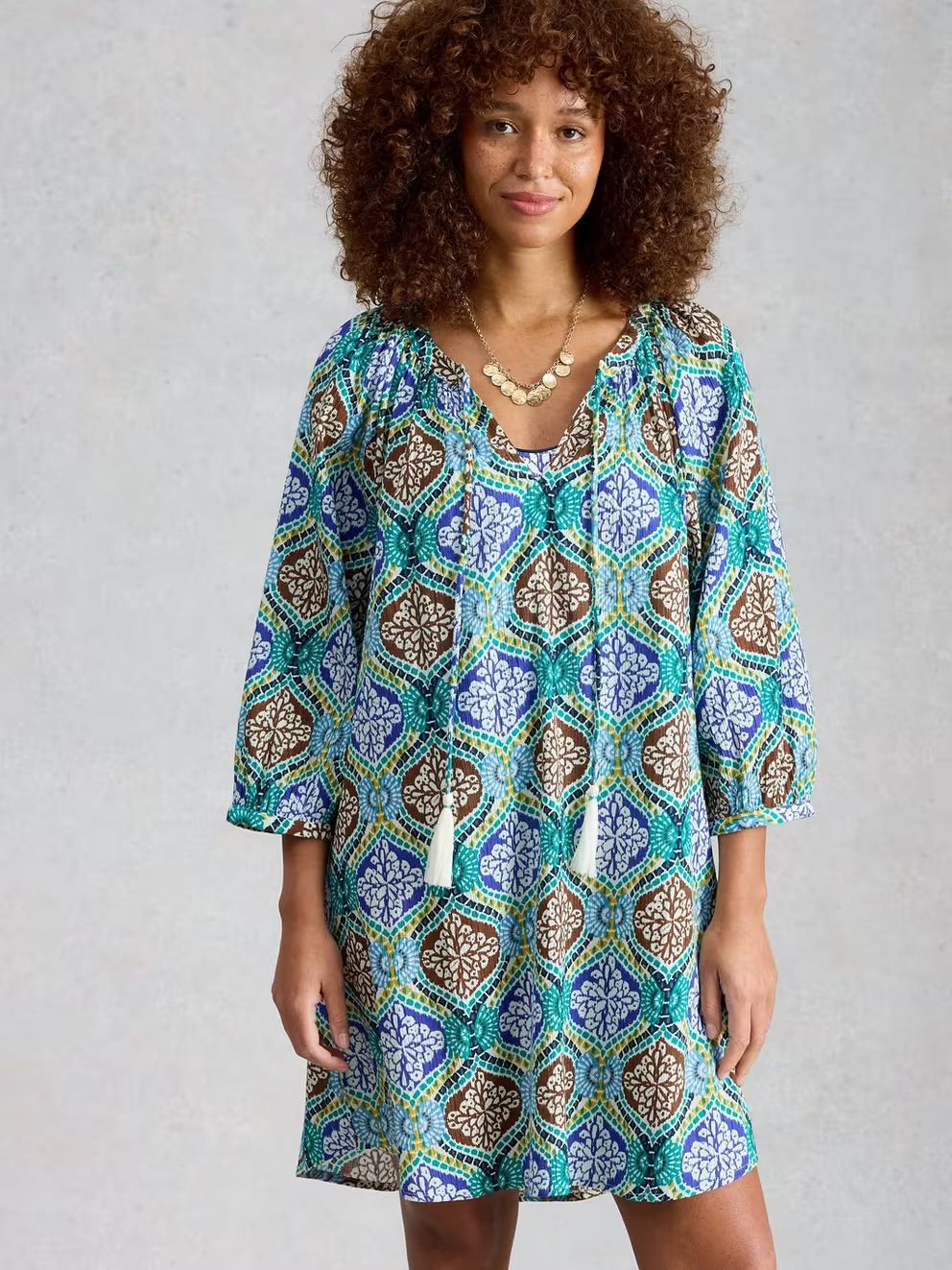 White Stuff Womens Lottie  Beach Cover Up 445818 Green Multi Clothing S / Multi,M / Multi,L / Multi,XL / Multi