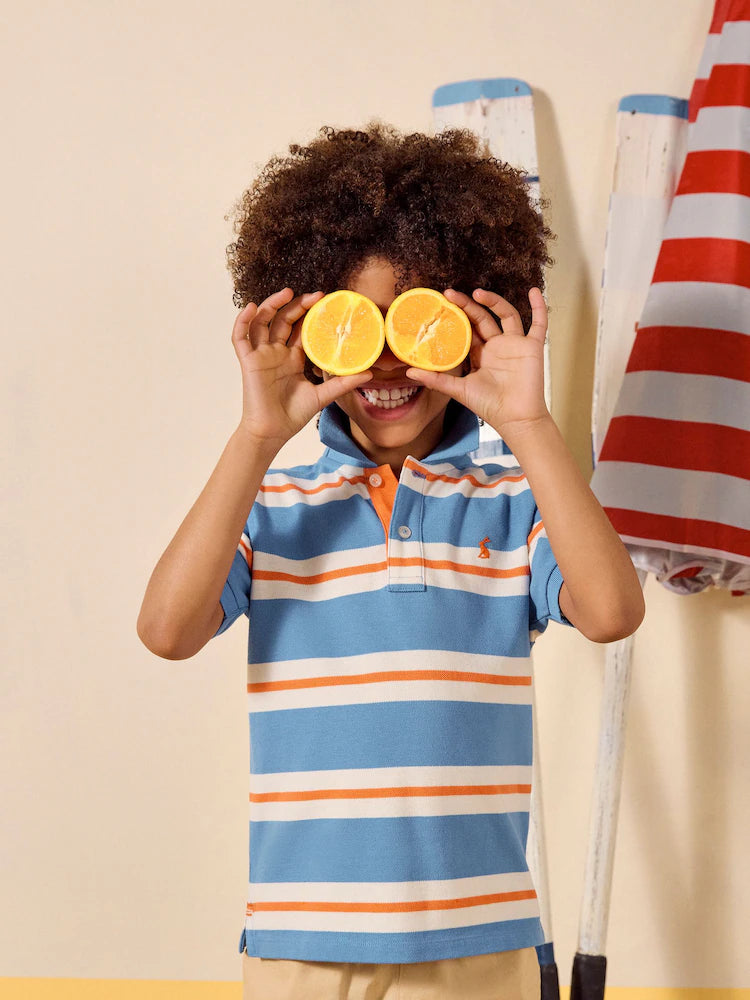 Joules Boys Filbert Polo Shirt E55794 Blue Stripe Clothing 5YRS / Blue,6YRS / Blue,8YRS / Blue,10YRS / Blue,12YRS / Blue