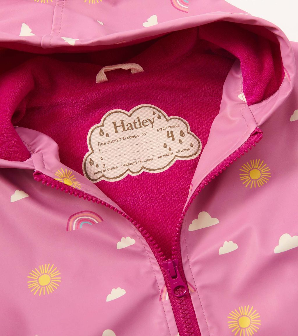 Hatley Sun Charms Zip Raincoat F24cmk818 Clothing 4YRS / Pink,5YRS / Pink,6YRS / Pink,7YRS / Pink,8YRS / Pink