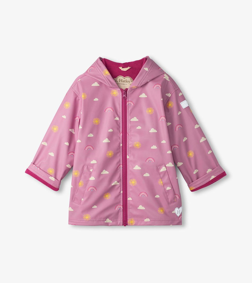 Hatley Sun Charms Zip Raincoat F24cmk818 Clothing 4YRS / Pink,5YRS / Pink,6YRS / Pink,7YRS / Pink,8YRS / Pink