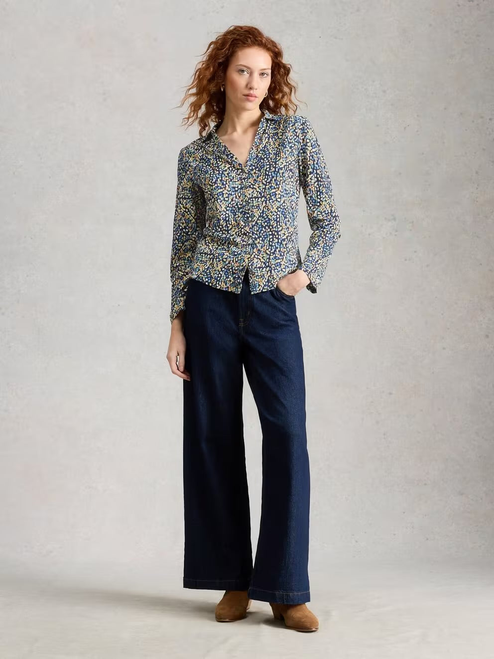 White Stuff Womens Annie Shirt 445888 Navy Print Clothing UK8 / Navy,UK10 / Navy,UK12 / Navy,UK14 / Navy,UK16 / Navy,UK18 / Navy