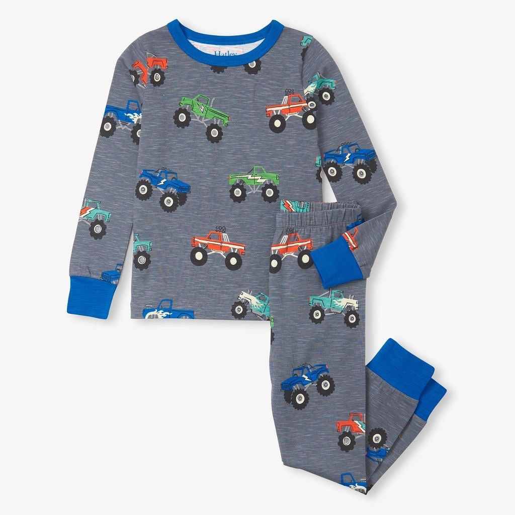 Hatley Monster Trucks Pj Set F24mtk1789 Clothing 4YRS / Grey,5YRS / Grey,6YRS / Grey,7YRS / Grey,8YRS / Grey,10YRS / Grey