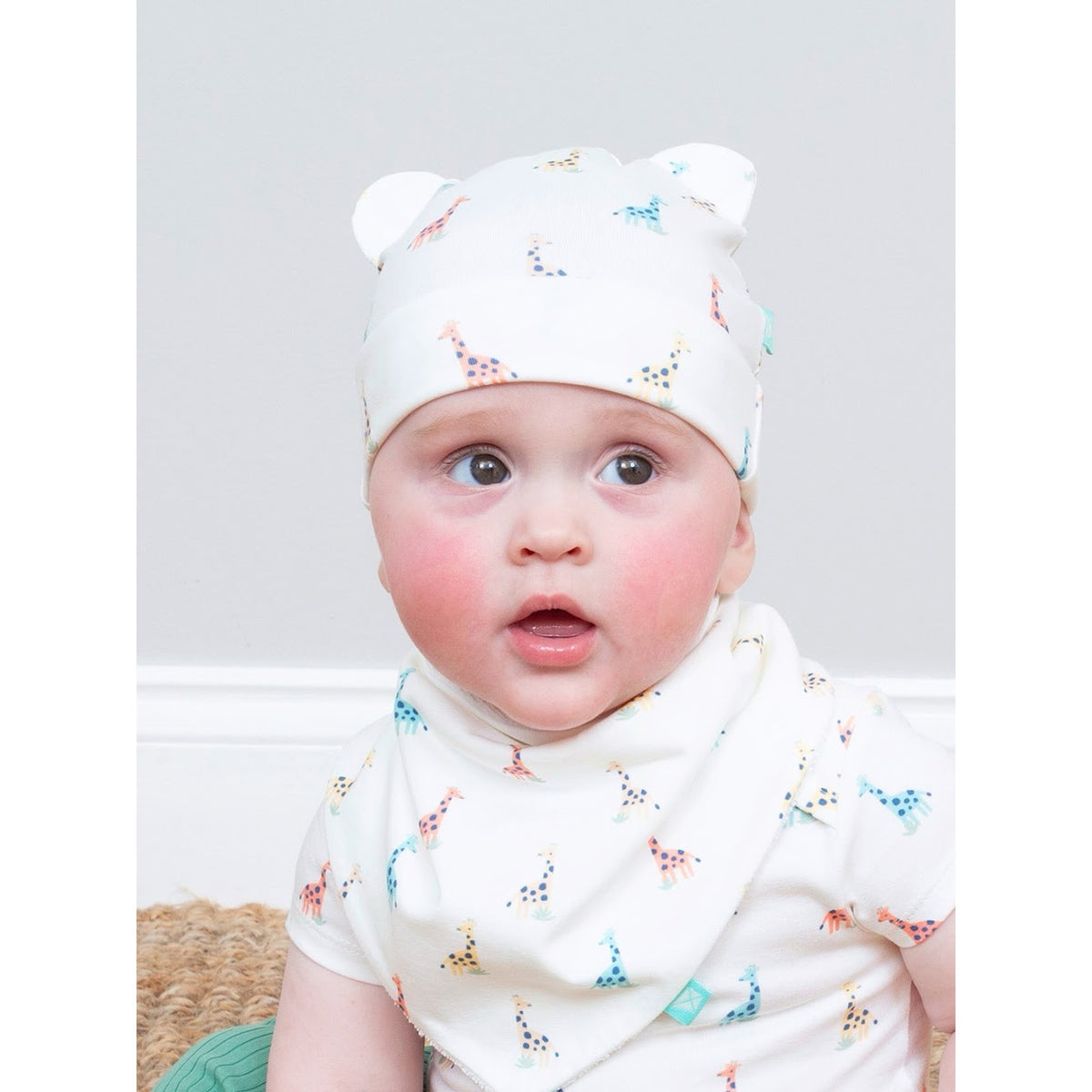 Kite Sweet Giraffe Baby Hat 3957 Clothing 0-1M / White,3-6M / White