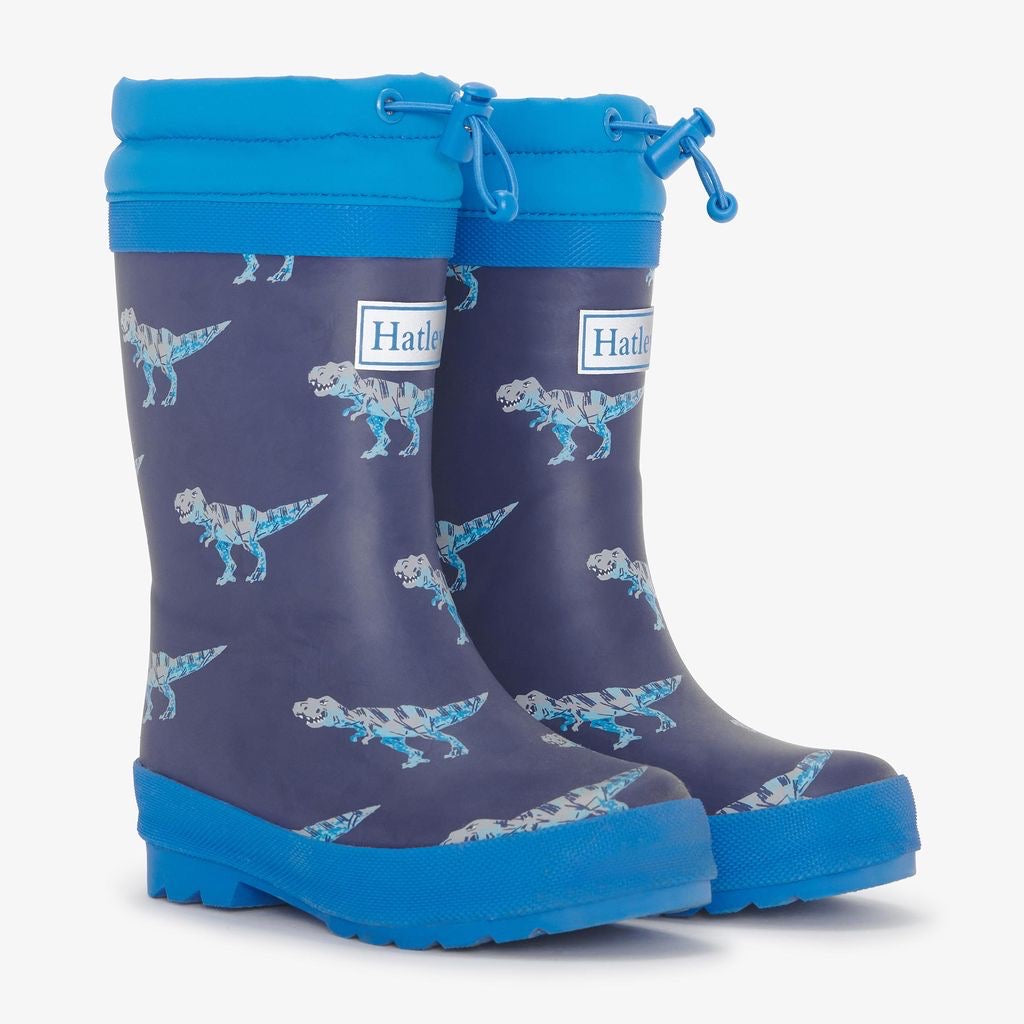 Hatley T-Rex Sherpa Lined Wellingtons F24trk1569 Footwear UK8 INFANT / Blue,UK9 KIDS / Blue,UK10 KIDS / Blue,UK11 KIDS / Blue,UK12 KIDS / Blue,UK13 KIDS / Blue,UK1 KIDS / Blue