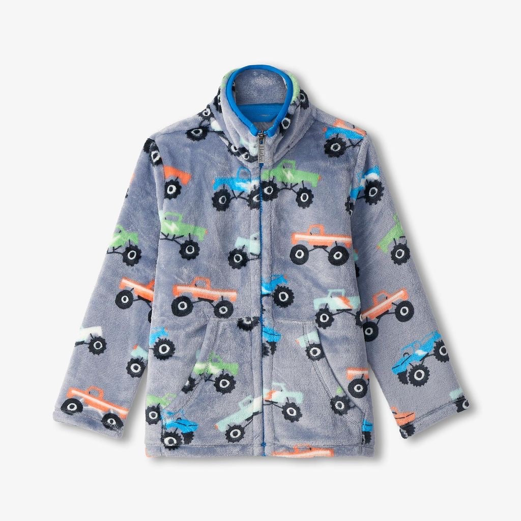 Hatley Monster Trucks Fuzzy Fleece F24mtk241 Clothing 3YRS / Multi,4YRS / Multi,5YRS / Multi,6YRS / Multi,7YRS / Multi,8YRS / Multi