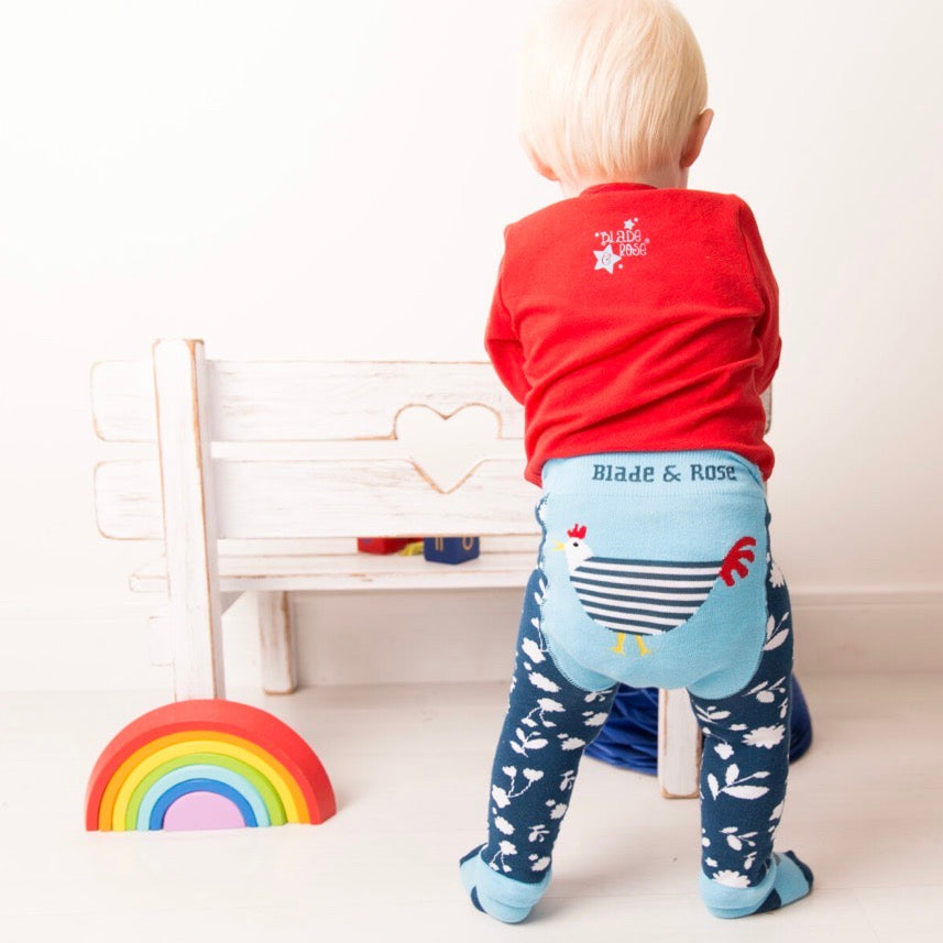 Blade &amp; Rose Stella Hen Knitted Leggings Clothing 0-6M / Blue,6-12M / Blue,12-24M / Blue