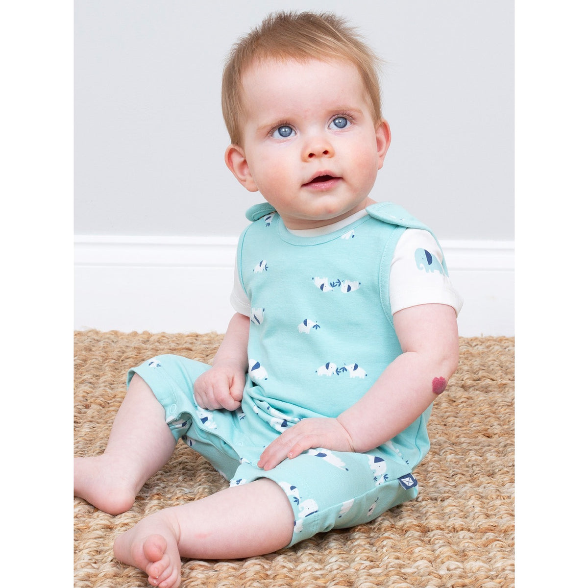Kite Ele Time Dungaree Set 8978 Clothing 0-3M / Aqua,3-6M / Aqua,6-9M / Aqua,9-12M / Aqua