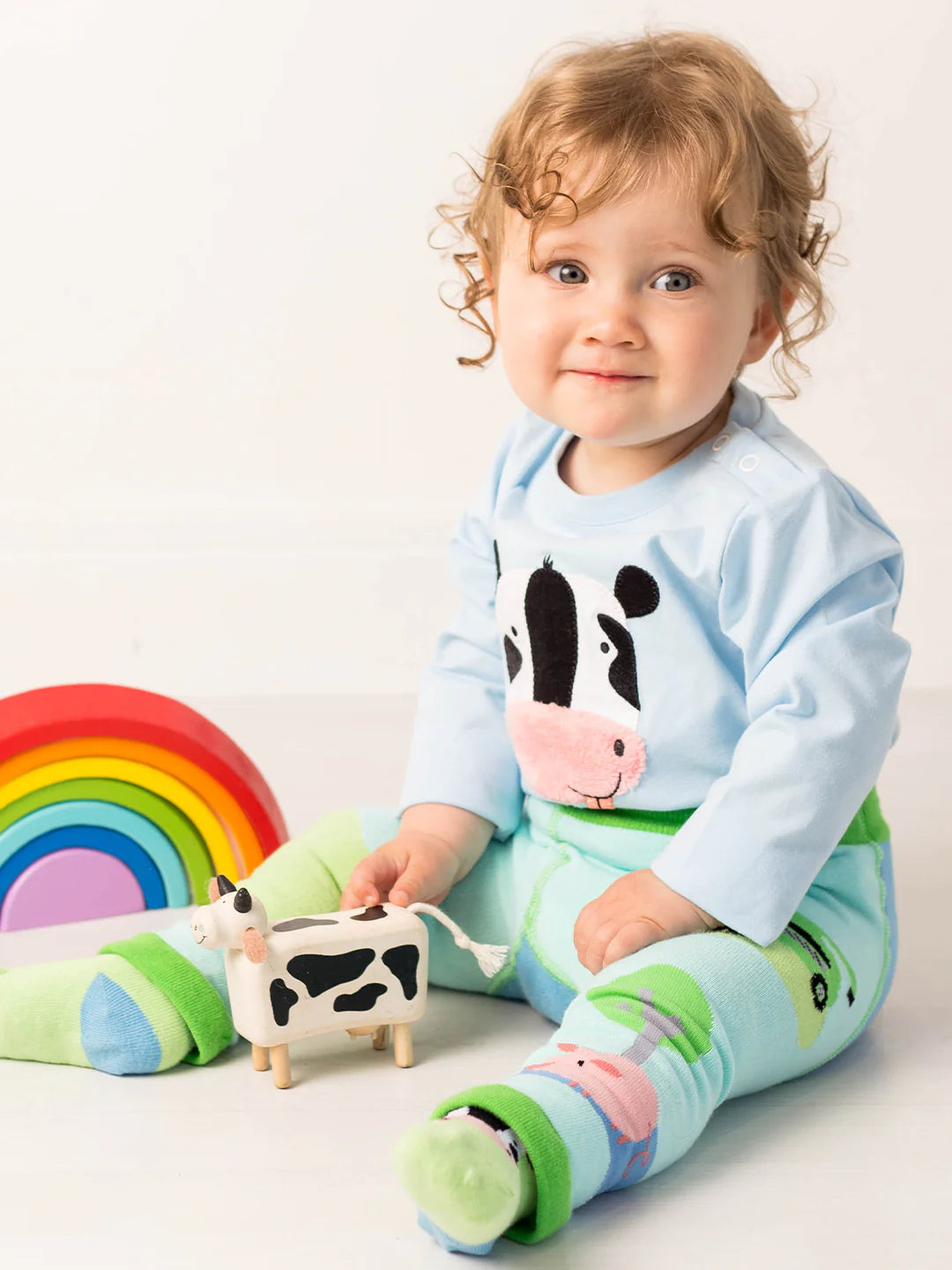 Blade &amp; Rose Bailey The Cow Infant T-Shirt Clothing 0-6M / Blue,6-12M / Blue,12-24M / Blue